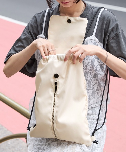 2WAYフラップメタルジップナップサック MONO-MART│MONO-MART