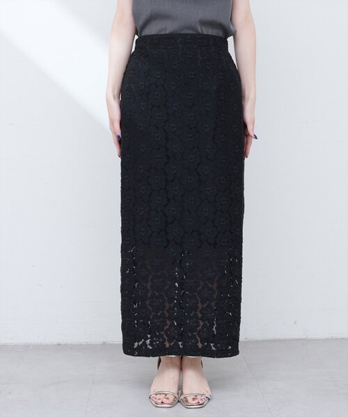 natural couture（ナチュラルクチュール）の「【WEB限定】花柄レースややAラインスカート（スカート・レディース・ミント/アイボリー/サックスブルー/ブラック・FREE）」の20枚目の写真