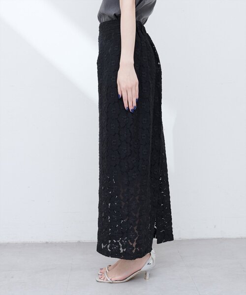 natural couture（ナチュラルクチュール）の「【WEB限定】花柄レースややAラインスカート（スカート・レディース・ミント/アイボリー/サックスブルー/ブラック・FREE）」の19枚目の写真