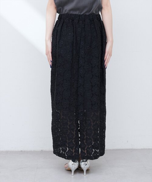 natural couture（ナチュラルクチュール）の「【WEB限定】花柄レースややAラインスカート（スカート・レディース・ミント/アイボリー/サックスブルー/ブラック・FREE）」の18枚目の写真