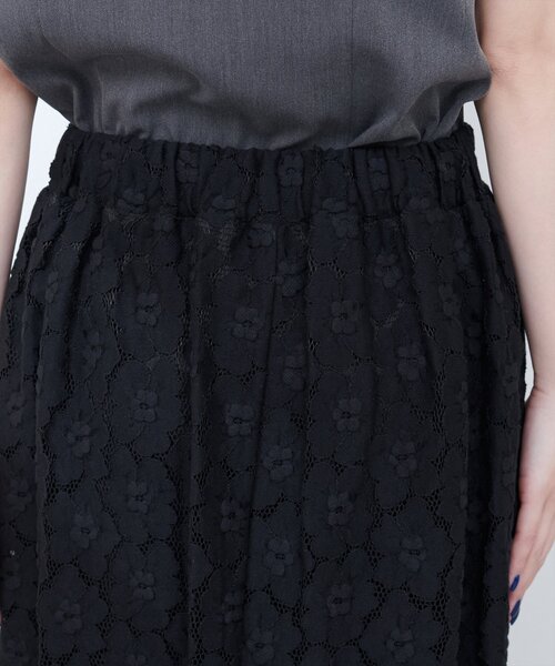 natural couture（ナチュラルクチュール）の「【WEB限定】花柄レースややAラインスカート（スカート・レディース・ミント/アイボリー/サックスブルー/ブラック・FREE）」の16枚目の写真