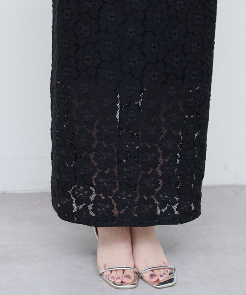 natural couture（ナチュラルクチュール）の「【WEB限定】花柄レースややAラインスカート（スカート・レディース・ミント/アイボリー/サックスブルー/ブラック・FREE）」の15枚目の写真