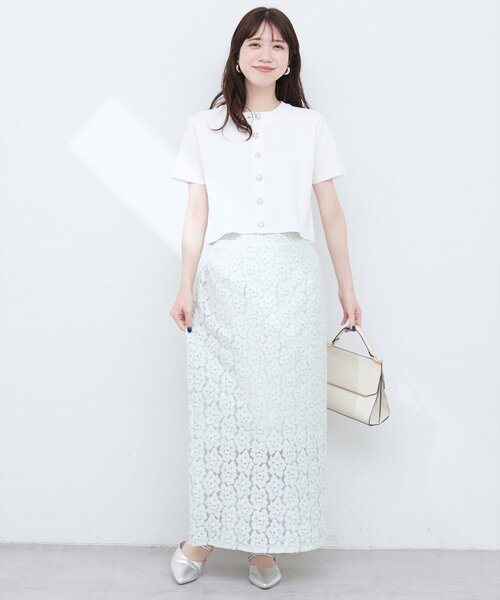 セール】【WEB限定】花柄レースややAラインスカート（スカート