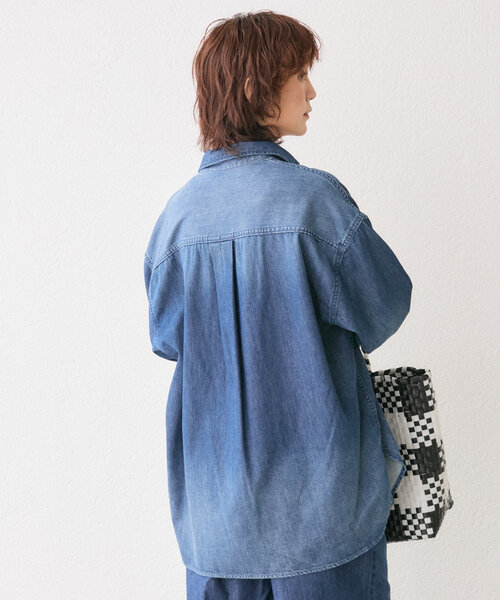 ブラウス シャツ 「MONN.:.(モン)」ライトデニムロングシャツ レディース セール】【MONN.:.(モン)】ライトデニムロングシャツ（シャツ