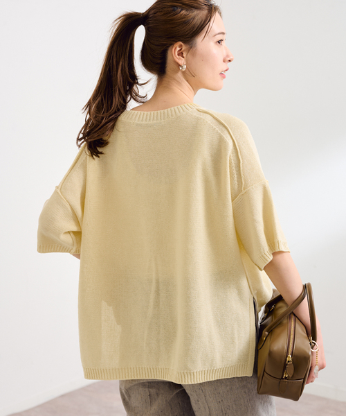 TODAYFUL キーネックサテンプルオーバー