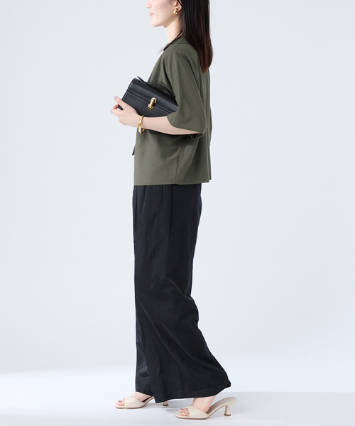 ヴェルメイユ パー イエナ 25SS アシンメトリーリボンブラウス シャツ 麻 VERMEIL par iena（ヴェルメイユパーイエナ）の「アシンメトリーリボン