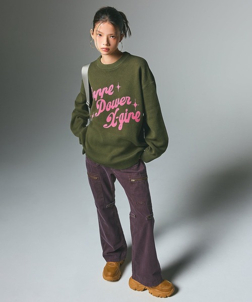 X-girl（エックスガール）の「FADED MULTI POCKET FLARE PANTS（その他パンツ・レディース・ブラック/オリーブ/ブラウン・S/M）」の22枚目の写真