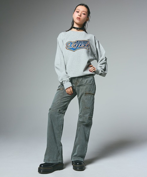 X-girl（エックスガール）の「FADED MULTI POCKET FLARE PANTS（その他パンツ・レディース・ブラック/オリーブ/ブラウン・S/M）」の13枚目の写真