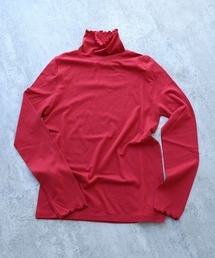 Tシャツ/カットソー（レッド/赤色系・タートルネック/ハイネック