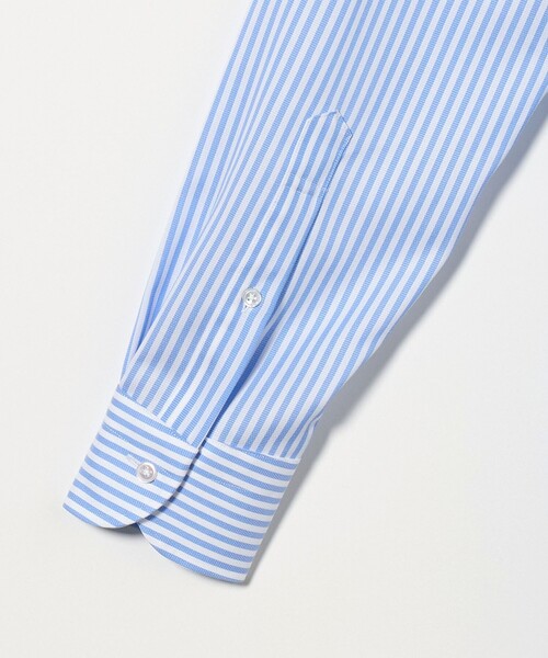 UNITED ARROWS(ユナイテッドアローズ)の「イージーケア AG パナマストライプ ワイドスプレッドカラー シャツ -イージーケア・抗菌防臭・通気性-(ビジネスシャツ・メンズ・グレー系/ライトブルー・39cm/41cm/40cm/38cm)」の6枚目の写真