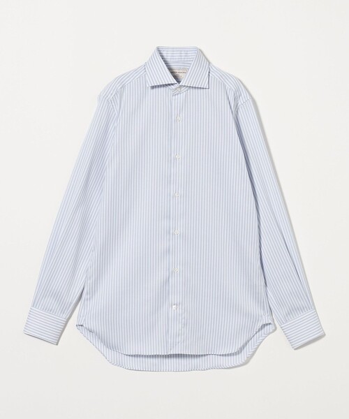 UNITED ARROWS(ユナイテッドアローズ)の「イージーケア AG パナマストライプ ワイドスプレッドカラー シャツ -イージーケア・抗菌防臭・通気性-(ビジネスシャツ・メンズ・グレー系/ライトブルー・39cm/41cm/40cm/38cm)」の9枚目の写真