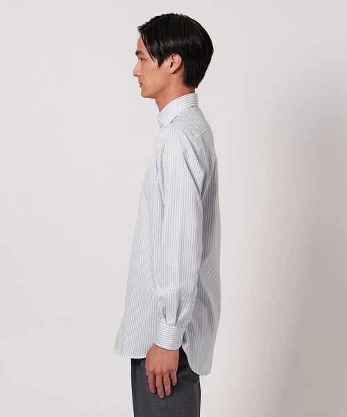 UNITED ARROWS(ユナイテッドアローズ)の「イージーケア AG パナマストライプ ワイドスプレッドカラー シャツ -イージーケア・抗菌防臭・通気性-(ビジネスシャツ・メンズ・グレー系/ライトブルー・39cm/41cm/40cm/38cm)」の22枚目の写真