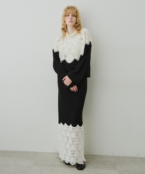 LA BELLE ETUDE(ラベルエチュード)の「【TEN by LA BELLE ETUDE】Crochet long knit skirt(スカート・レディース・ブラック/その他・0/1)」の10枚目の写真