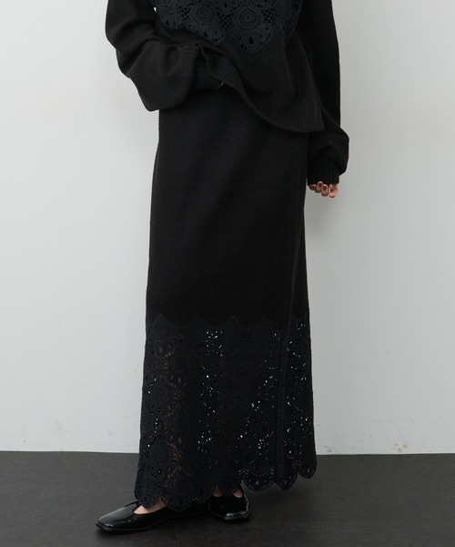 LA BELLE ETUDE(ラベルエチュード)の「【TEN by LA BELLE ETUDE】Crochet long knit skirt(スカート・レディース・ブラック/その他・0/1)」の13枚目の写真