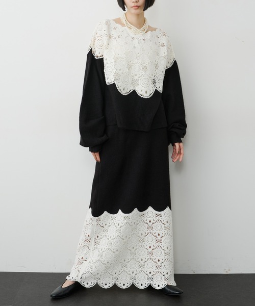 セール】【TEN by LA BELLE ETUDE】Crochet long knit skirt（スカート