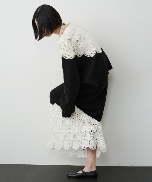 TEN by LA BELLE ETUDE】Crochet long knit skirt（スカート）｜LA