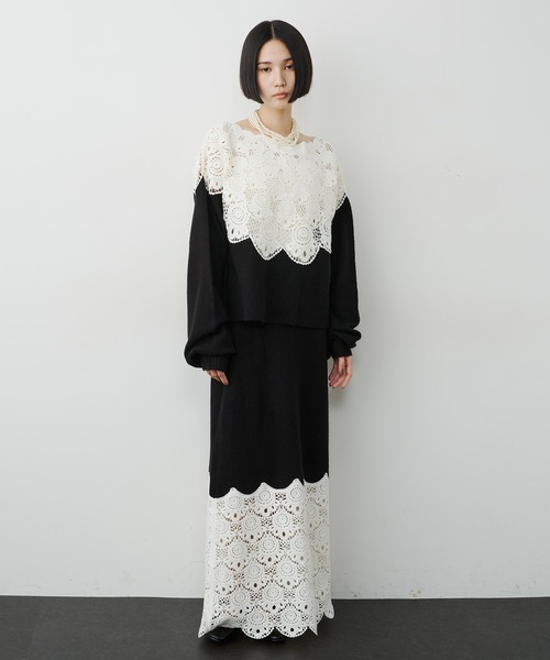 LA BELLE ETUDE(ラベルエチュード)の「【TEN by LA BELLE ETUDE】Crochet long knit skirt(スカート・レディース・ブラック/その他・0/1)」の16枚目の写真