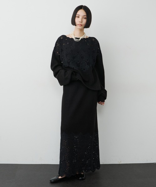 セール】【TEN by LA BELLE ETUDE】Crochet long knit skirt（スカート