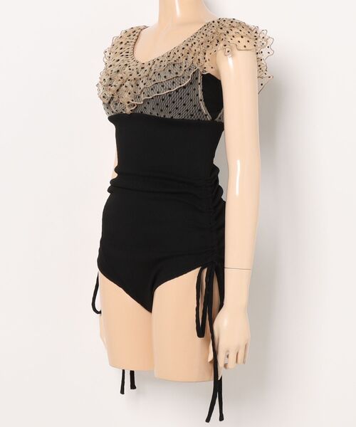 セール】《2025新作》【swimwear/体型カバー】ドットチュール