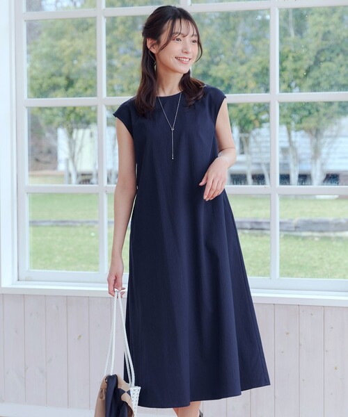 美品　クリーニング済　前後2wayリボンワンピース ロング　トレフルプラスワン 美品 クリーニング済 前後2wayリボンワンピース ロング トレフル