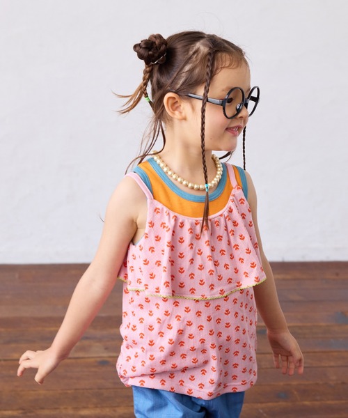 MARKEY'S（マーキーズ）の「総柄フリルキャミソール（キャミソール・キッズ・グリーン/ピンク/ブラック・90/100/110/120/130）」の8枚目の写真