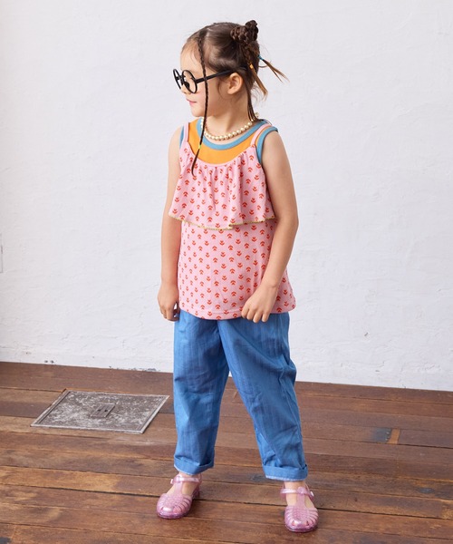 MARKEY'S（マーキーズ）の「総柄フリルキャミソール（キャミソール・キッズ・グリーン/ピンク/ブラック・90/100/110/120/130）」の10枚目の写真