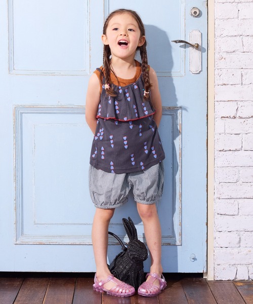 MARKEY'S（マーキーズ）の「総柄フリルキャミソール（キャミソール・キッズ・グリーン/ピンク/ブラック・90/100/110/120/130）」の5枚目の写真