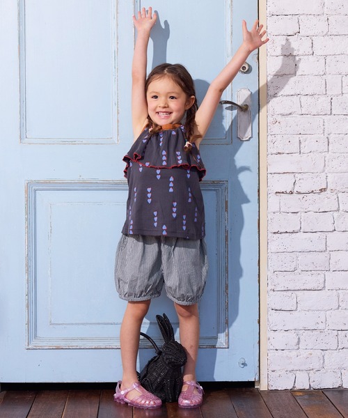 MARKEY'S（マーキーズ）の「総柄フリルキャミソール（キャミソール・キッズ・グリーン/ピンク/ブラック・90/100/110/120/130）」の6枚目の写真