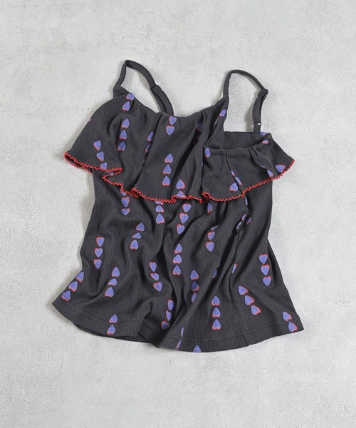 MARKEY'S（マーキーズ）の「総柄フリルキャミソール（キャミソール・キッズ・グリーン/ピンク/ブラック・90/100/110/120/130）」の4枚目の写真