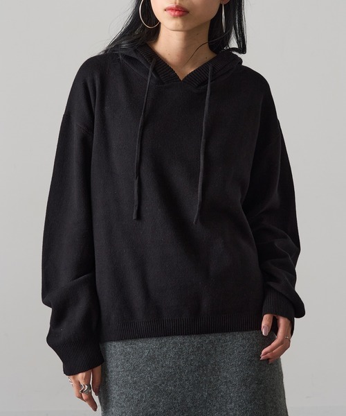 MAGASIN DE MODE Onjna(マガジンデモードオンジェナ )の「【MAGASIN DE MODE Onjna】フーディニット Y2K 韓国 XNN(ニット/セーター・レディース・イエロー/ブラック/チャコールグレー・FREE)」の18枚目の写真