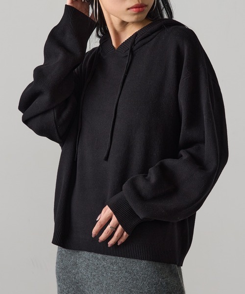 MAGASIN DE MODE Onjna(マガジンデモードオンジェナ )の「【MAGASIN DE MODE Onjna】フーディニット Y2K 韓国 XNN(ニット/セーター・レディース・イエロー/ブラック/チャコールグレー・FREE)」の19枚目の写真
