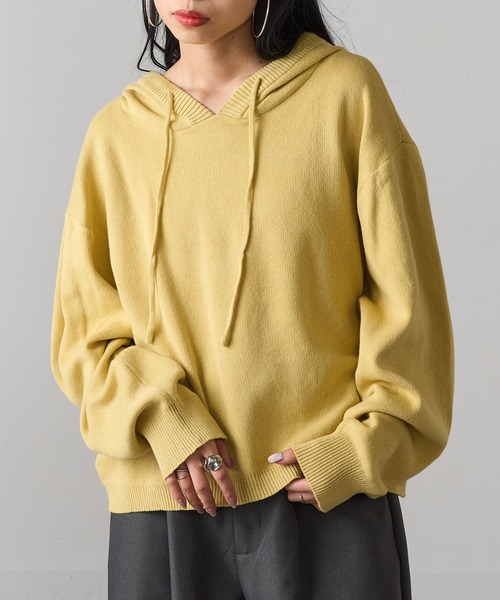 MAGASIN DE MODE Onjna(マガジンデモードオンジェナ )の「【MAGASIN DE MODE Onjna】フーディニット Y2K 韓国 XNN(ニット/セーター・レディース・イエロー/ブラック/チャコールグレー・FREE)」の6枚目の写真