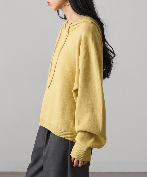 MAGASIN DE MODE Onjna(マガジンデモードオンジェナ )の「【MAGASIN DE MODE Onjna】フーディニット Y2K 韓国 XNN(ニット/セーター・レディース・イエロー/ブラック/チャコールグレー・FREE)」の9枚目の写真