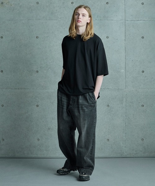 FUSE(フューズ)の「シアサッカー調ルーズフィットTEE(Tシャツ/カットソー・メンズ・ホワイト/ブラック/ネイビー・03/02/01)」の20枚目の写真