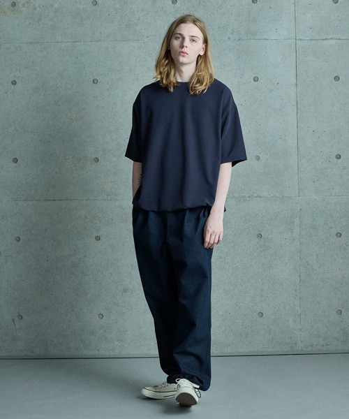 FUSE(フューズ)の「シアサッカー調ルーズフィットTEE(Tシャツ/カットソー・メンズ・ホワイト/ブラック/ネイビー・03/02/01)」の18枚目の写真