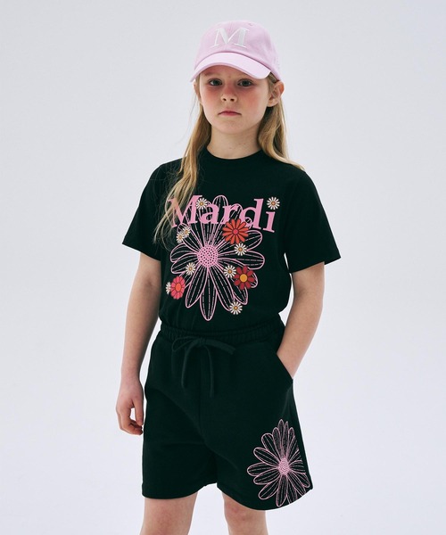 ※12/29～1/7配送不可　Mardi Mercredi ミニPTSKT KIDS TSHIRT FLOWERMARDI（Tシャツ/カットソー）｜Mardi