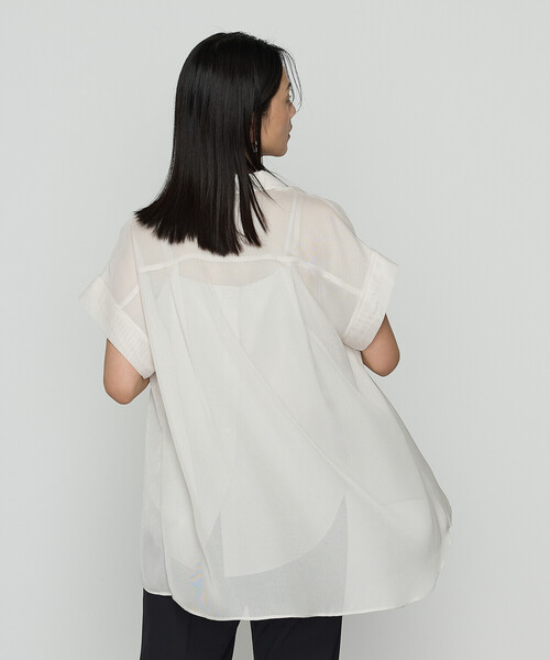 COMME CA（コムサ）の「ドライカラミ/クリアスムース シャツ（シャツ/ブラウス・レディース・ブラック/オフホワイト・9号）」の10枚目の写真