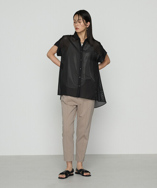 COMME CA（コムサ）の「ドライカラミ/クリアスムース シャツ（シャツ/ブラウス・レディース・ブラック/オフホワイト・9号）」の12枚目の写真