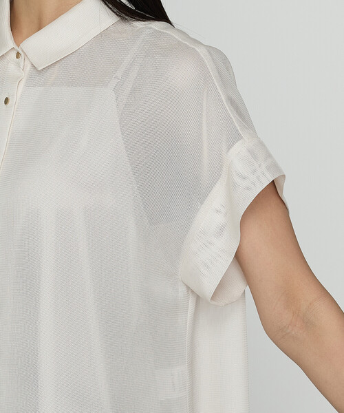 COMME CA（コムサ）の「ドライカラミ/クリアスムース シャツ（シャツ/ブラウス・レディース・ブラック/オフホワイト・9号）」の4枚目の写真