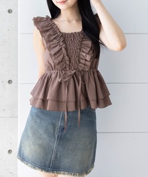 clear | フリルデザインペプラムブラウス[着回し力抜群 夏 カジュアル 大人]≪SS新作≫(シャツ/ブラウス)