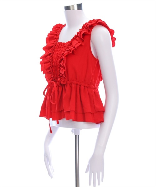 clear（クリア）の「フリルデザインペプラムブラウス[着回し力抜群 夏 カジュアル 大人]≪SS新作≫（シャツ/ブラウス・レディース・オフホワイト/ブラック/レッド/ベージュ/ブラウン・F）」の17枚目の写真