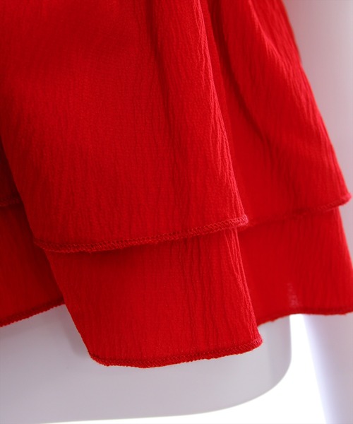 clear（クリア）の「フリルデザインペプラムブラウス[着回し力抜群 夏 カジュアル 大人]≪SS新作≫（シャツ/ブラウス・レディース・オフホワイト/ブラック/レッド/ベージュ/ブラウン・F）」の12枚目の写真