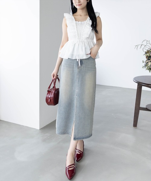 clear（クリア）の「フリルデザインペプラムブラウス[着回し力抜群 夏 カジュアル 大人]≪SS新作≫（シャツ/ブラウス・レディース・オフホワイト/ブラック/レッド/ベージュ/ブラウン・F）」の22枚目の写真