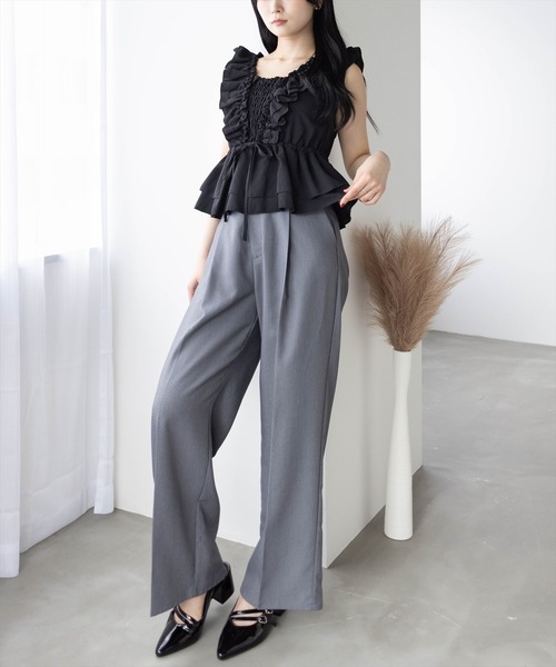 clear（クリア）の「フリルデザインペプラムブラウス[着回し力抜群 夏 カジュアル 大人]≪SS新作≫（シャツ/ブラウス・レディース・オフホワイト/ブラック/レッド/ベージュ/ブラウン・F）」の21枚目の写真