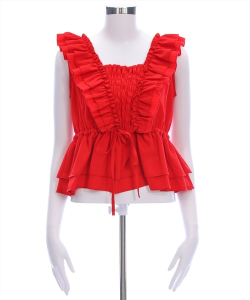 clear（クリア）の「フリルデザインペプラムブラウス[着回し力抜群 夏 カジュアル 大人]≪SS新作≫（シャツ/ブラウス・レディース・オフホワイト/ブラック/レッド/ベージュ/ブラウン・F）」の11枚目の写真