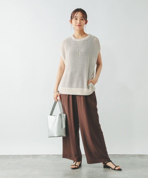 GLOBAL WORK（グローバルワーク）の「洗えるメッシュプルオーバーフレンチスリーブ/320430（Tシャツ/カットソー・レディース・アイボリー/テラコッタ/グレー系その他5・MEDIUM/LARGE）」の21枚目の写真