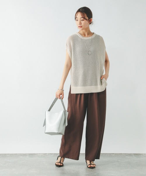 GLOBAL WORK（グローバルワーク）の「洗えるメッシュプルオーバーフレンチスリーブ/320430（Tシャツ/カットソー・レディース・アイボリー/テラコッタ/グレー系その他5・MEDIUM/LARGE）」の22枚目の写真