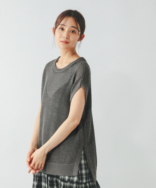 GLOBAL WORK（グローバルワーク）の「洗えるメッシュプルオーバーフレンチスリーブ/320430（Tシャツ/カットソー・レディース・アイボリー/テラコッタ/グレー系その他5・MEDIUM/LARGE）」の16枚目の写真