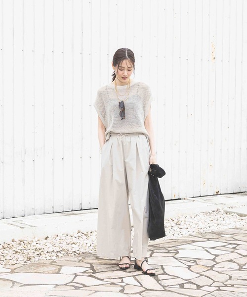 GLOBAL WORK（グローバルワーク）の「洗えるメッシュプルオーバーフレンチスリーブ/320430（Tシャツ/カットソー・レディース・アイボリー/テラコッタ/グレー系その他5・MEDIUM/LARGE）」の4枚目の写真