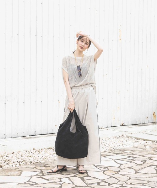 GLOBAL WORK（グローバルワーク）の「洗えるメッシュプルオーバーフレンチスリーブ/320430（Tシャツ/カットソー・レディース・アイボリー/テラコッタ/グレー系その他5・MEDIUM/LARGE）」の5枚目の写真